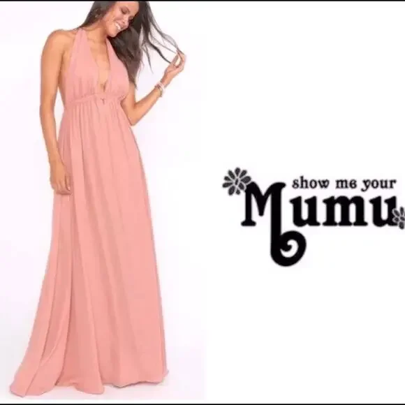 show me your mumu luna halter dress Luna Halter Dress ~ White Chiffon